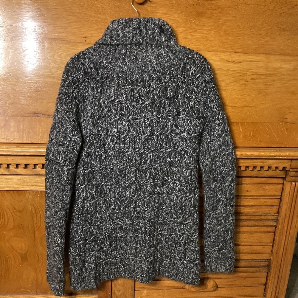 Merona Gray Marled Cozy Core Cowl Neck Wool Blend Chunky Knit Sweater Womens M - Picture 2 of 8